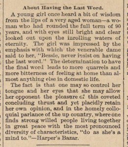 having the last word